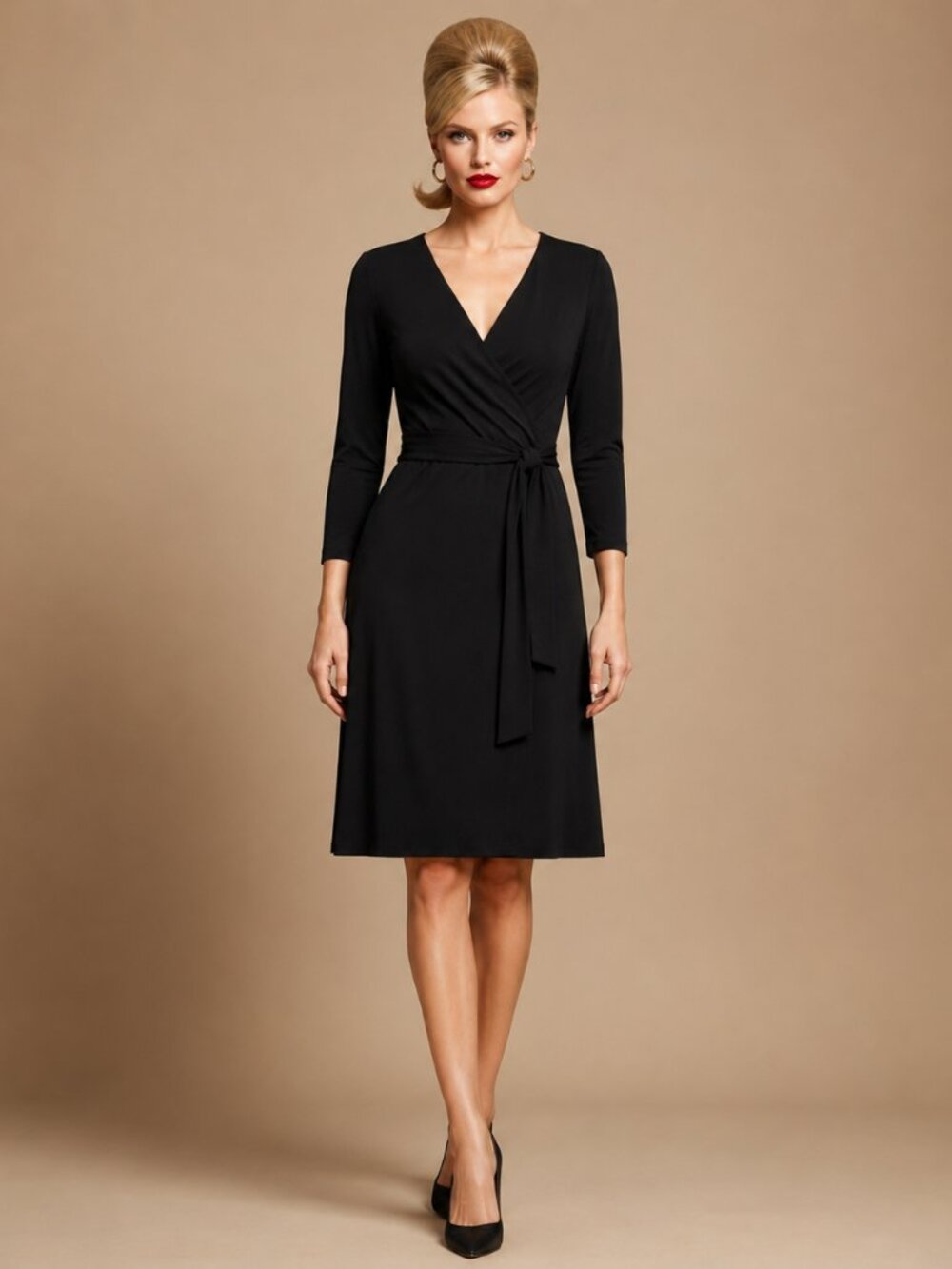 Kasper Black Belted Shirt Dress Short Sleeve Button Front Size XL Ruched Bodycon - Picture 1 of 10